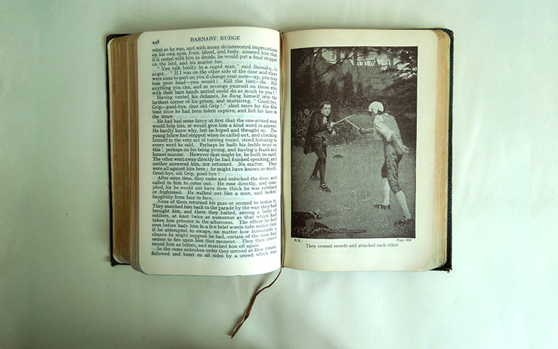 Photograph of one of the Barnaby Rudge book's illustration
