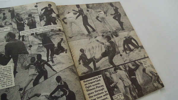 Photograph of some of the Blakes 7 No. 3 magazine's still images