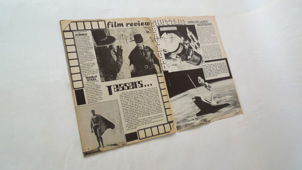 Photograph of the Blakes 7 No. 3 magazine open at page 34