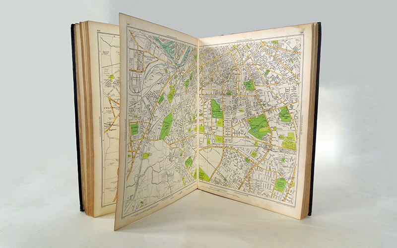 Photograph of the book's inside maps