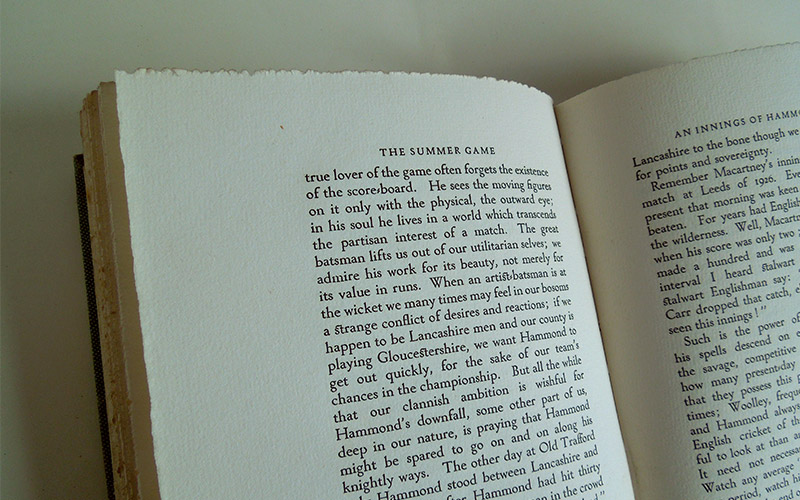 Photograph of the The Summer Game book opened at page 80