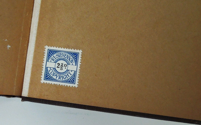 Photograph of the book's copyright stamp