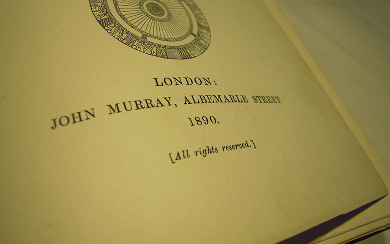 Photograph of the book's publication details