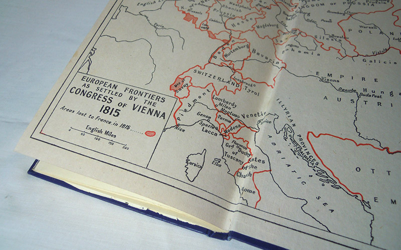 The photograph of a map inside The Congress of Vienna book