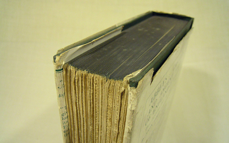 Photograph of the book's edge of the text block