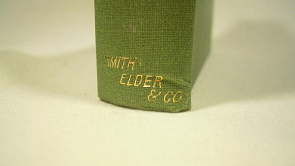 Photograph of the book's tail of spine