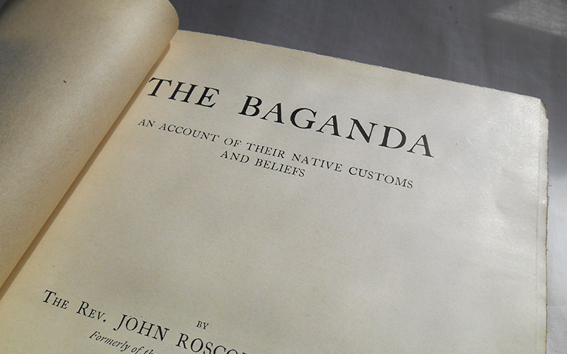 Photograph of The Baganda book's title page