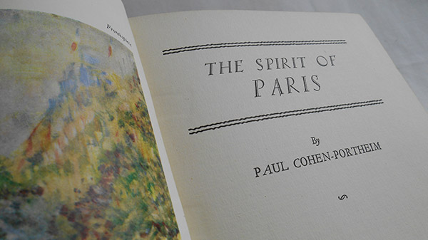 Photograph of the Spirite of Paris book's title page