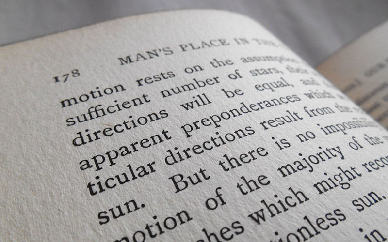 Photography of the Man's Place In The Universe book's page 178