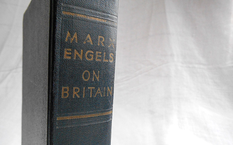 Photograph of Marx, Engels On Britain book's spine