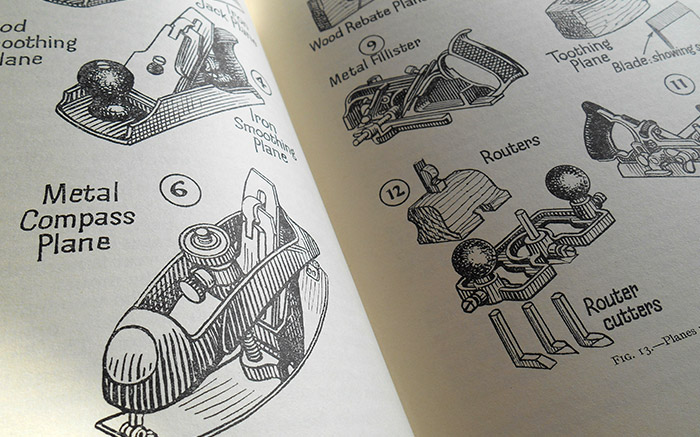 Photograph of the Practical Cabinet Making book's figure 12 and 13