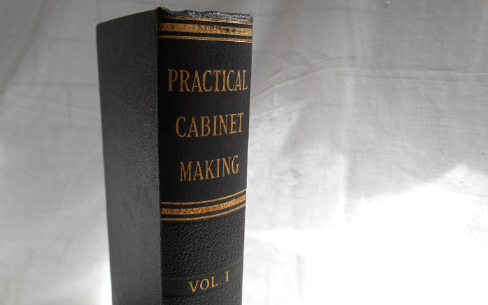 Photograph of the Practical Cabinet Making book's spine
