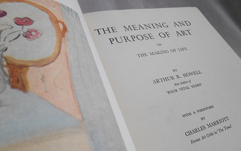 Photography of the The Meaning And Purpose Of Art book's title page