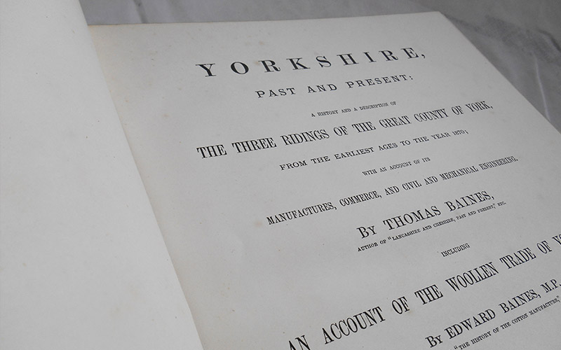 Photograph of the Yorkshire, Past and Present - Vol. I book's title page
