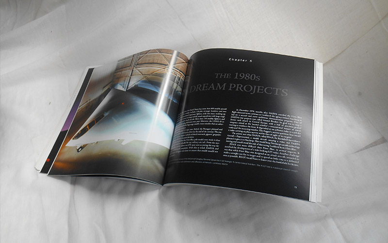 Photograph of inside the Lockheed Stealth book