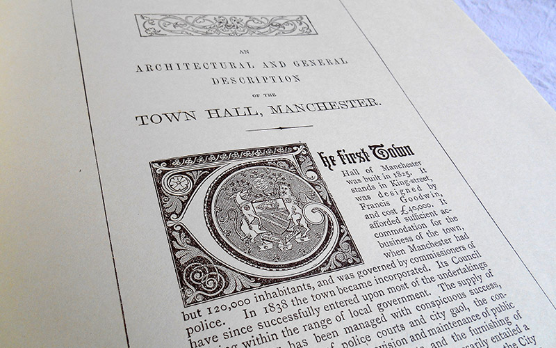 Photograph of the book Manchester Town Hall