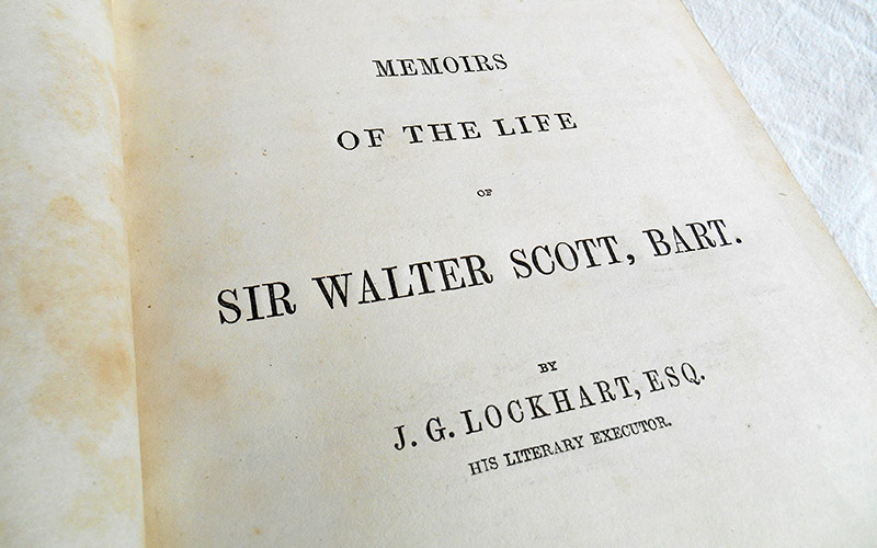 Photograph of the book Memoirs of the life of Sir Walter Scot